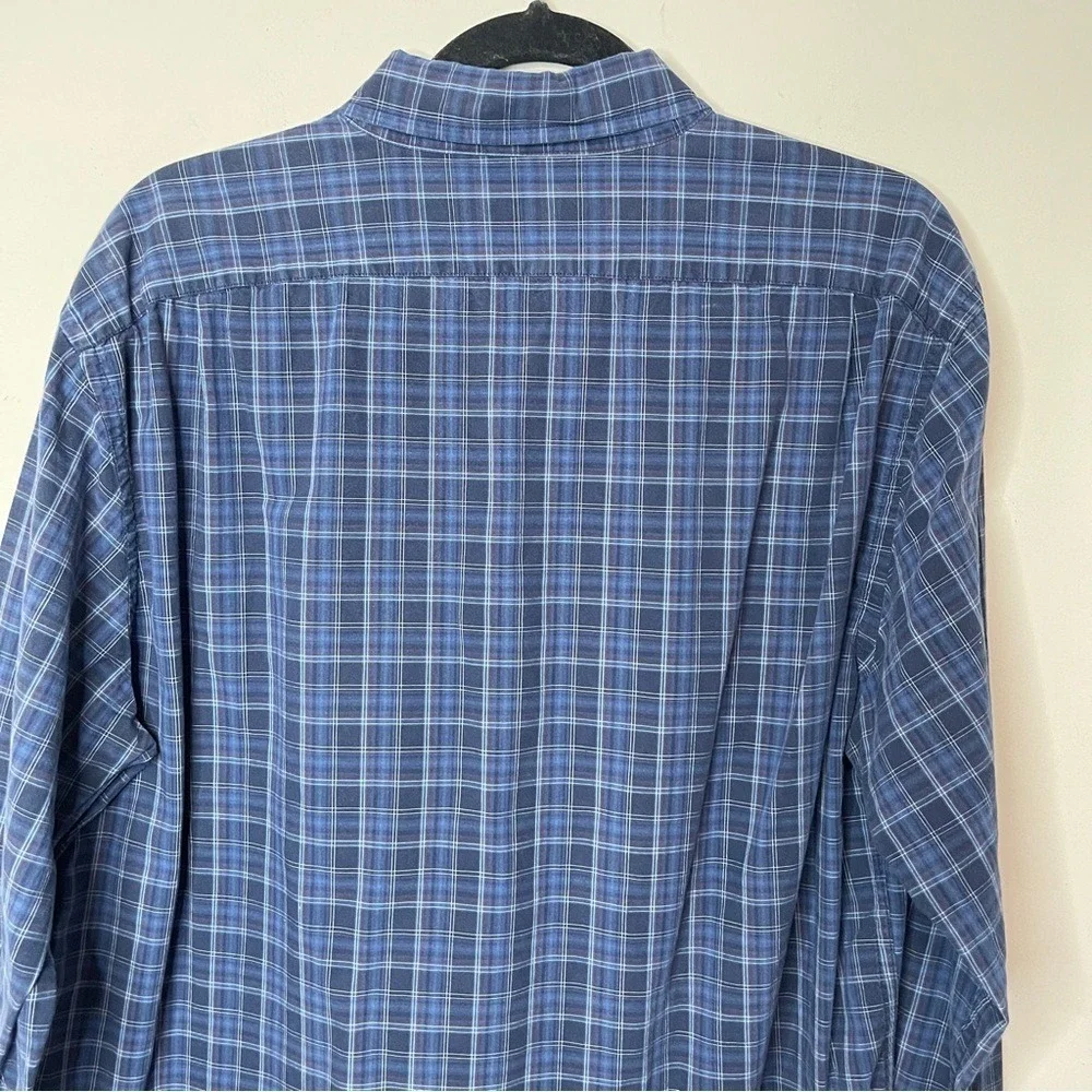 J.CREW Men's 100% Cotton Slim Fit Blue Plaid Button Down, XL‎